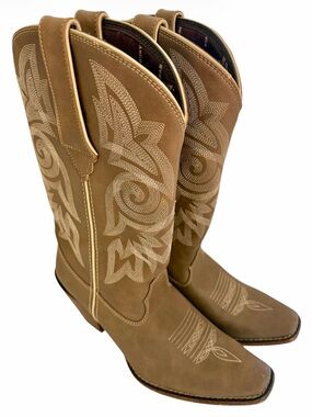 Durango Lady Rebel Western Mid Calf Brown Women Cowboy Boots Size 10M